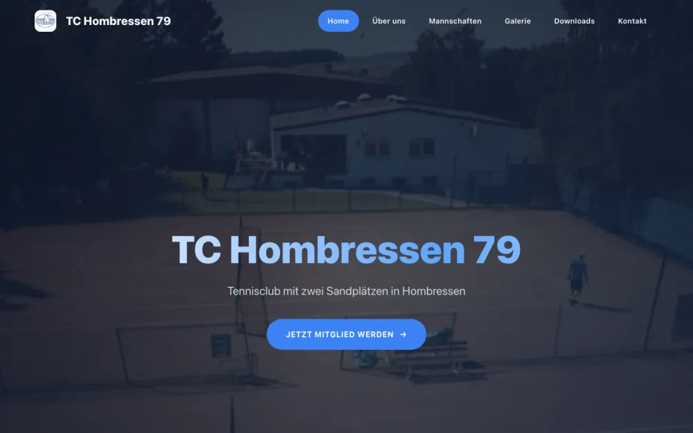 TC Hombressen tennis club website built with Foliovo